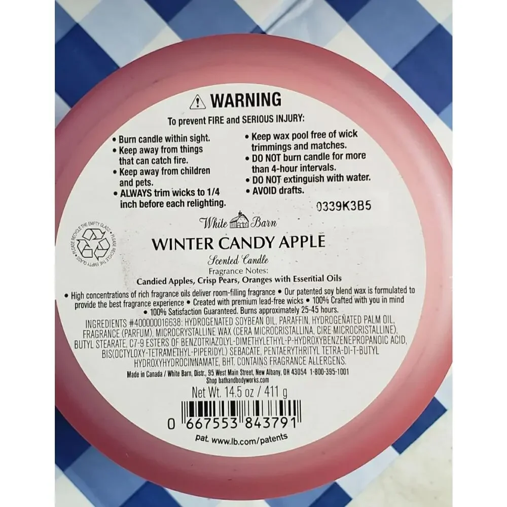 BBW Winter Candy Apple Large 3 Wick & Single Wick Candle Bundle